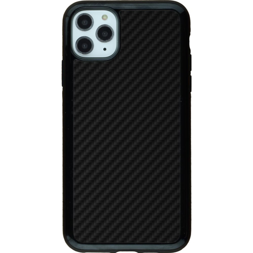 Hülle iPhone 11 Pro Max - Hybrid Armor schwarz Carbon Basic