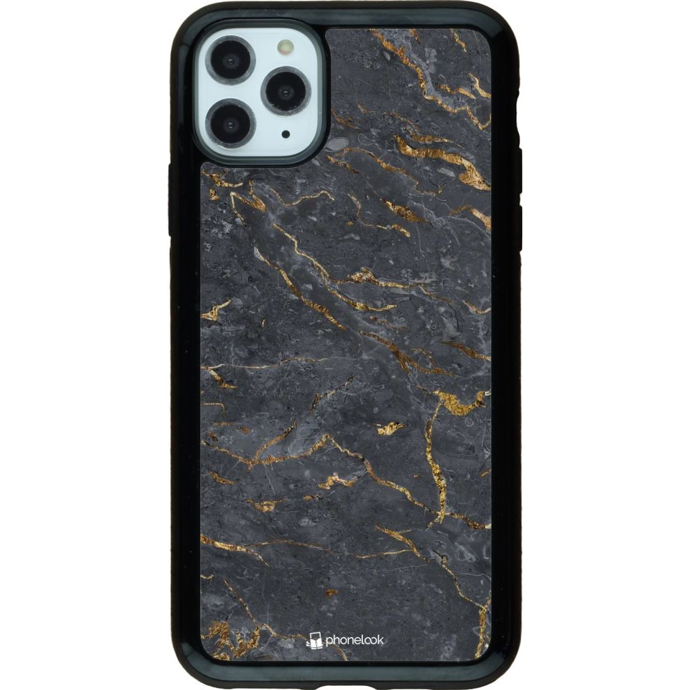 Hülle iPhone 11 Pro Max - Hybrid Armor schwarz Grey Gold Marble