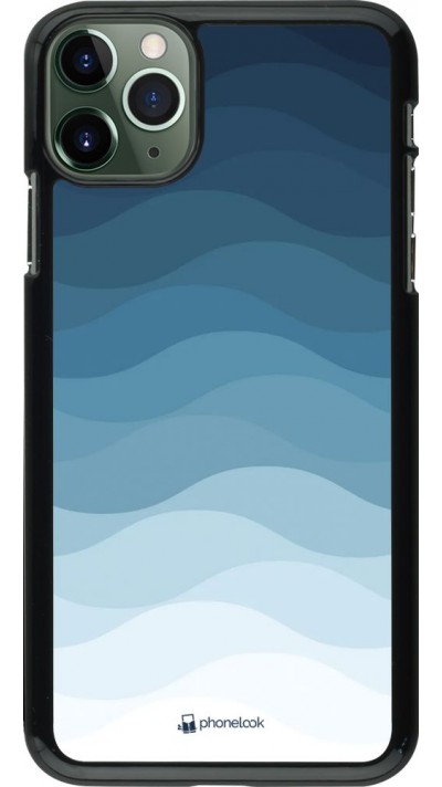 Coque iPhone 11 Pro Max - Flat Blue Waves