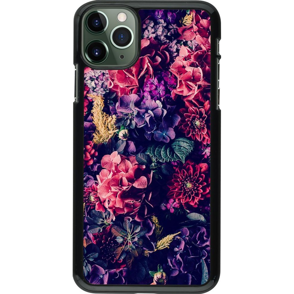Coque iPhone 11 Pro Max - Flowers Dark