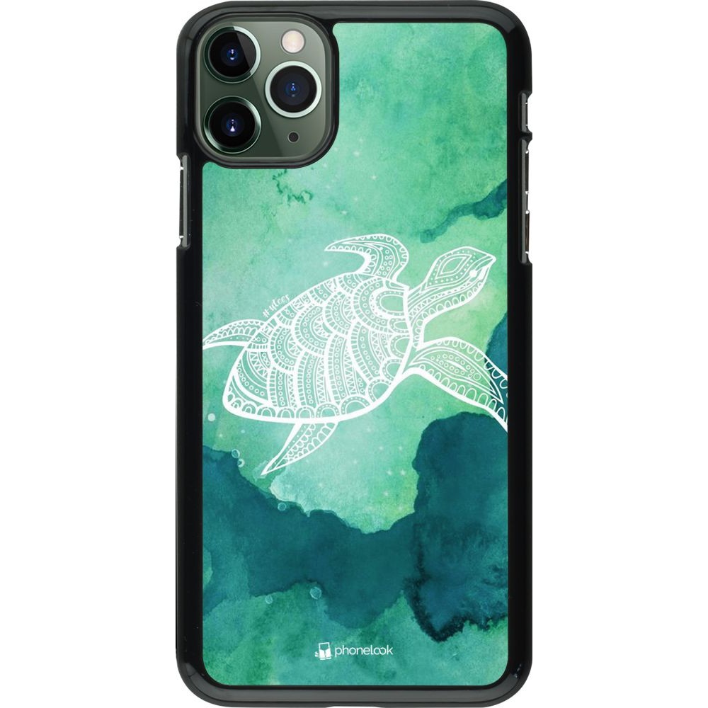 Coque iPhone 11 Pro Max - Turtle Aztec Watercolor