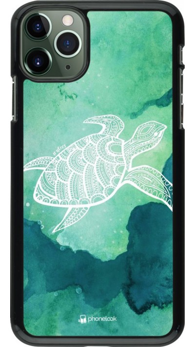 Coque iPhone 11 Pro Max - Turtle Aztec Watercolor