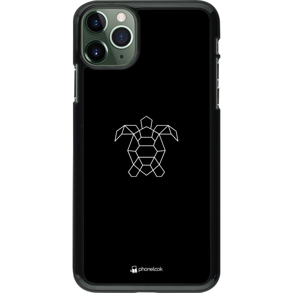 Coque iPhone 11 Pro Max - Turtles lines on black