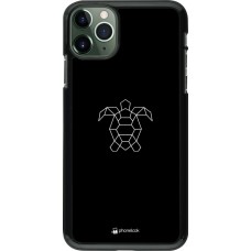 Coque iPhone 11 Pro Max - Turtles lines on black