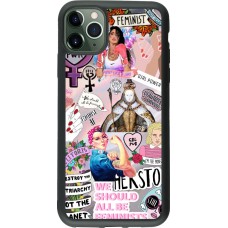 Coque iPhone 11 Pro Max - Silicone rigide noir Girl Power Collage
