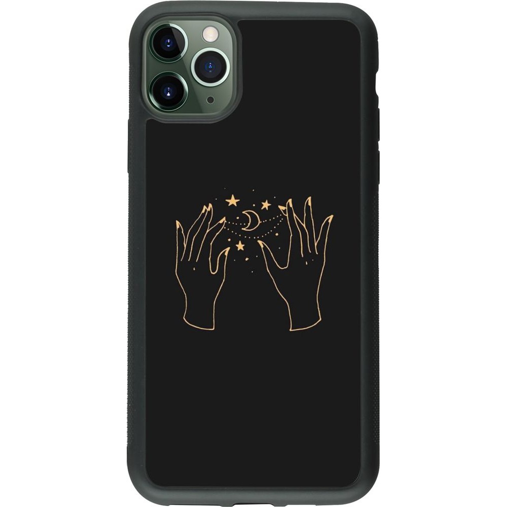 Hülle iPhone 11 Pro Max - Silikon schwarz Grey magic hands