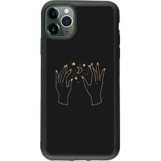 Hülle iPhone 11 Pro Max - Silikon schwarz Grey magic hands