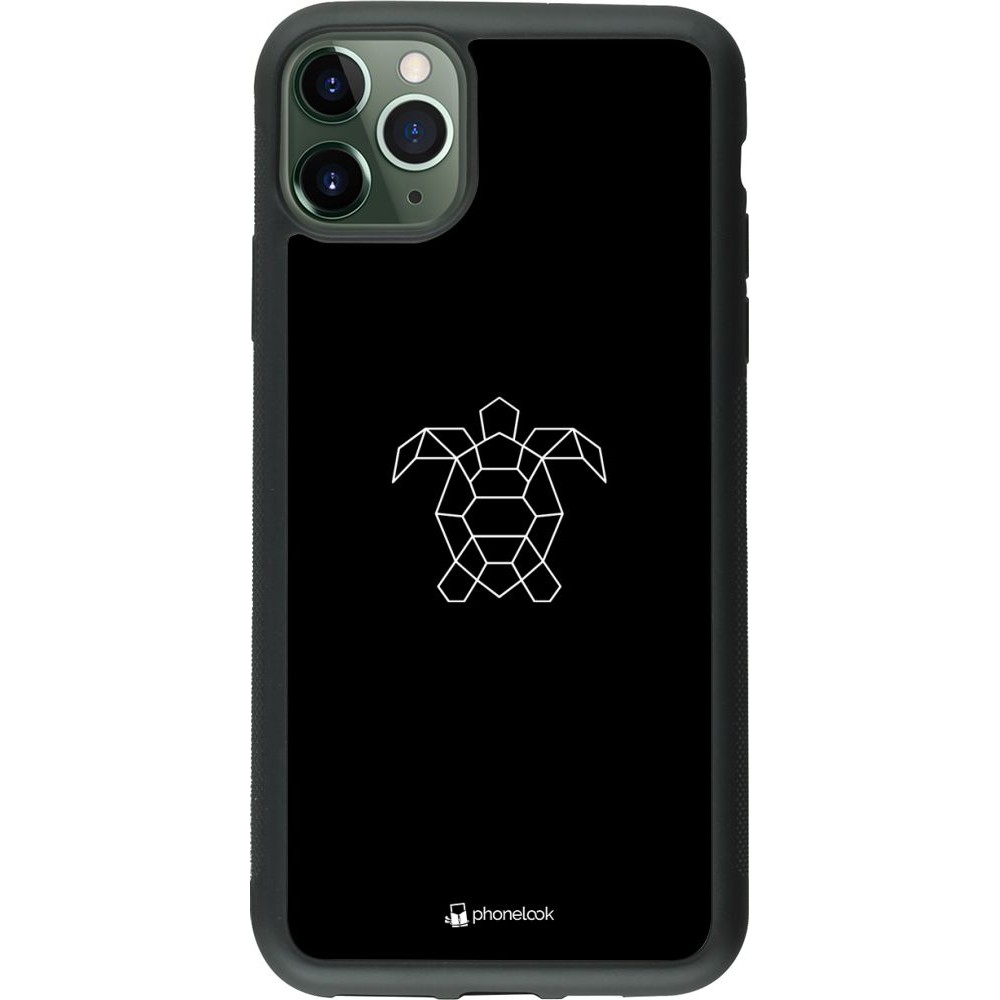 Hülle iPhone 11 Pro Max - Silikon schwarz Turtles lines on black