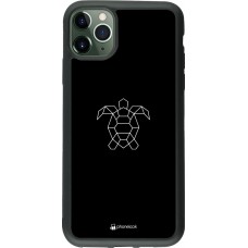 Coque iPhone 11 Pro Max - Silicone rigide noir Turtles lines on black