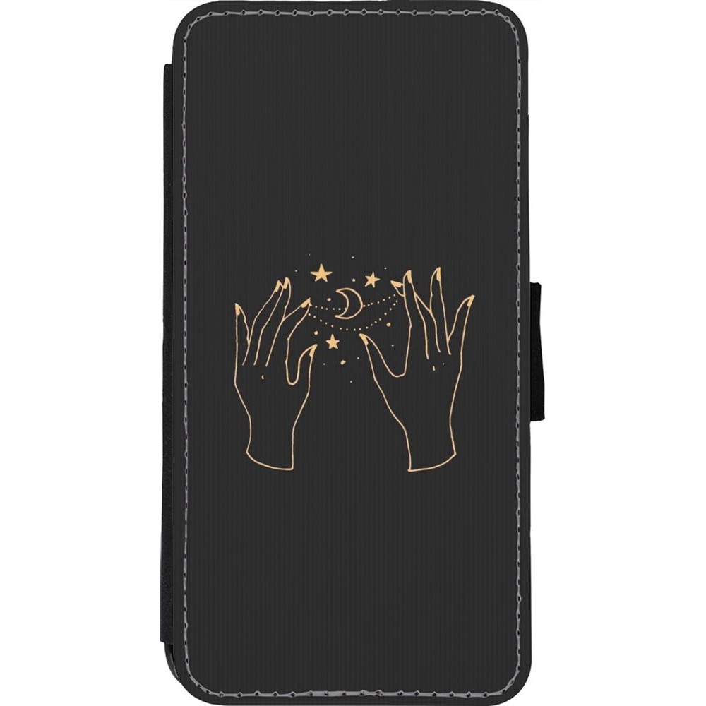 Hülle iPhone 11 Pro Max - Wallet schwarz Grey magic hands