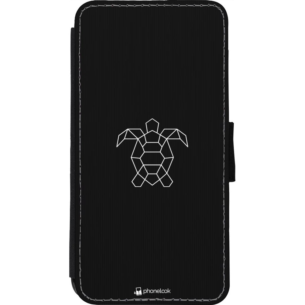 Coque iPhone 11 Pro Max - Wallet noir Turtles lines on black