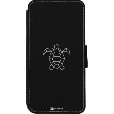 Coque iPhone 11 Pro Max - Wallet noir Turtles lines on black