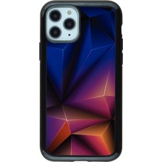 Coque iPhone 11 Pro - Hybrid Armor noir Abstract Triangles 