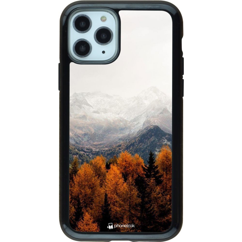 Coque iPhone 11 Pro - Hybrid Armor noir Autumn 21 Forest Mountain
