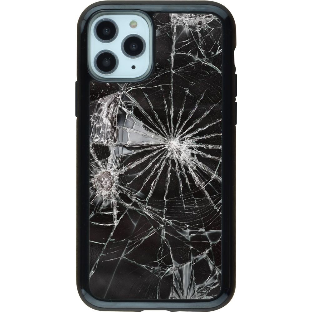 Coque iPhone 11 Pro - Hybrid Armor noir Broken Screen