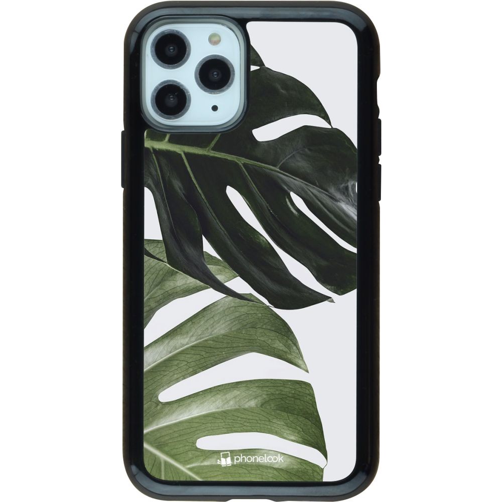 Coque iPhone 11 Pro - Hybrid Armor noir Monstera Plant