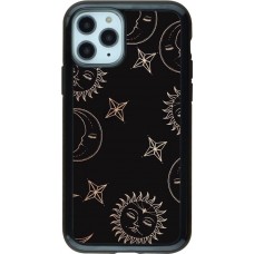 Coque iPhone 11 Pro - Hybrid Armor noir Suns and Moons