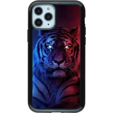 Hülle iPhone 11 Pro - Hybrid Armor schwarz Tiger Blue Red