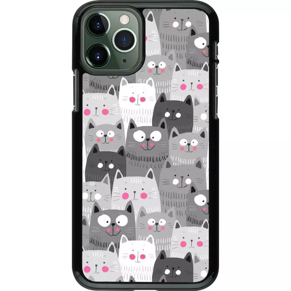 Coque iPhone 11 Pro - Chats gris troupeau