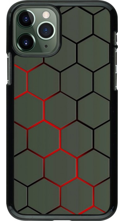 Hülle iPhone 11 Pro - Geometric Line red