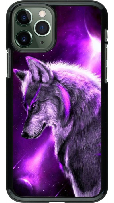 Hülle iPhone 11 Pro - Purple Sky Wolf