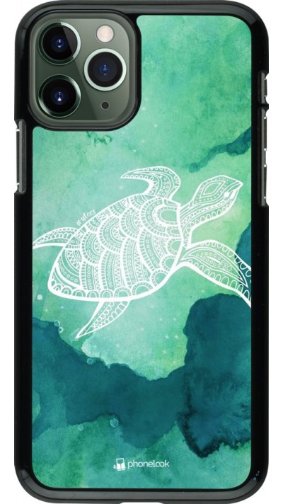 Coque iPhone 11 Pro - Turtle Aztec Watercolor