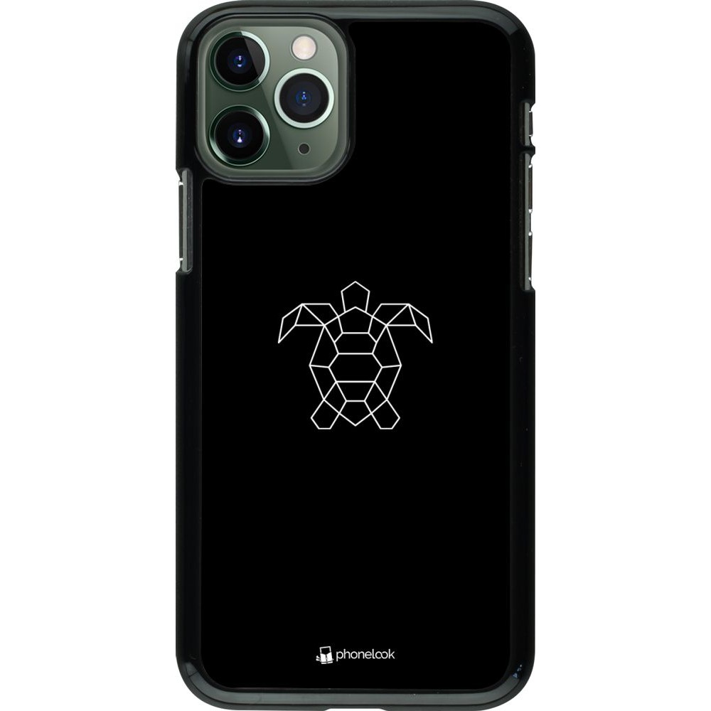 Coque iPhone 11 Pro - Turtles lines on black