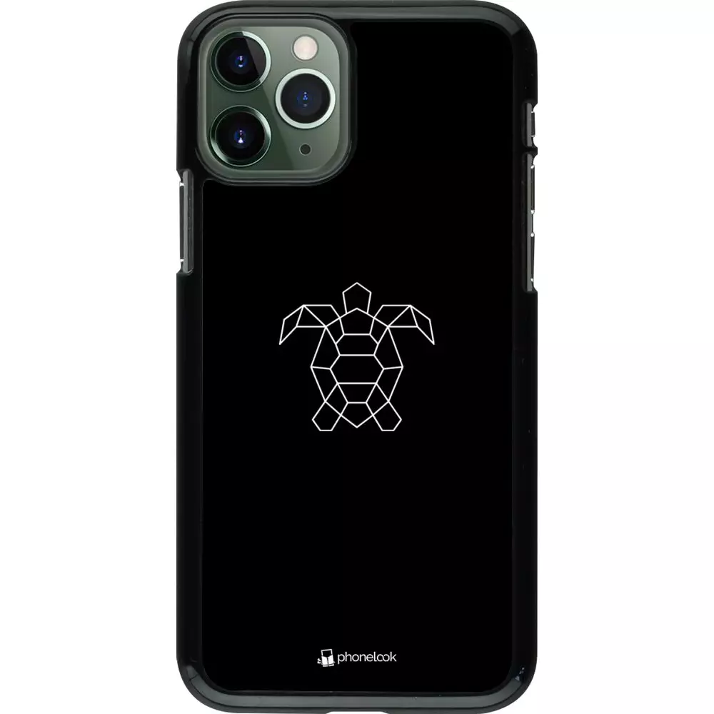Coque iPhone 11 Pro - Turtles lines on black