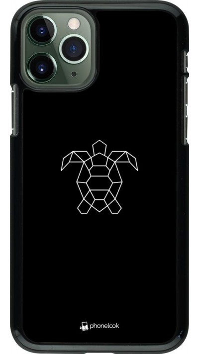 Coque iPhone 11 Pro - Turtles lines on black