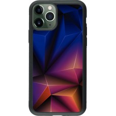 Coque iPhone 11 Pro - Silicone rigide noir Abstract Triangles 