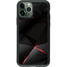 Coque iPhone 11 Pro - Silicone rigide noir Black Red Lines