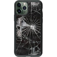 Coque iPhone 11 Pro - Silicone rigide noir Broken Screen