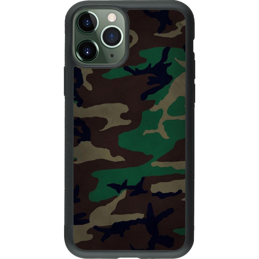 Coque iPhone 11 Pro - Silicone rigide noir Camouflage 3