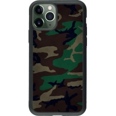 Coque iPhone 11 Pro - Silicone rigide noir Camouflage 3