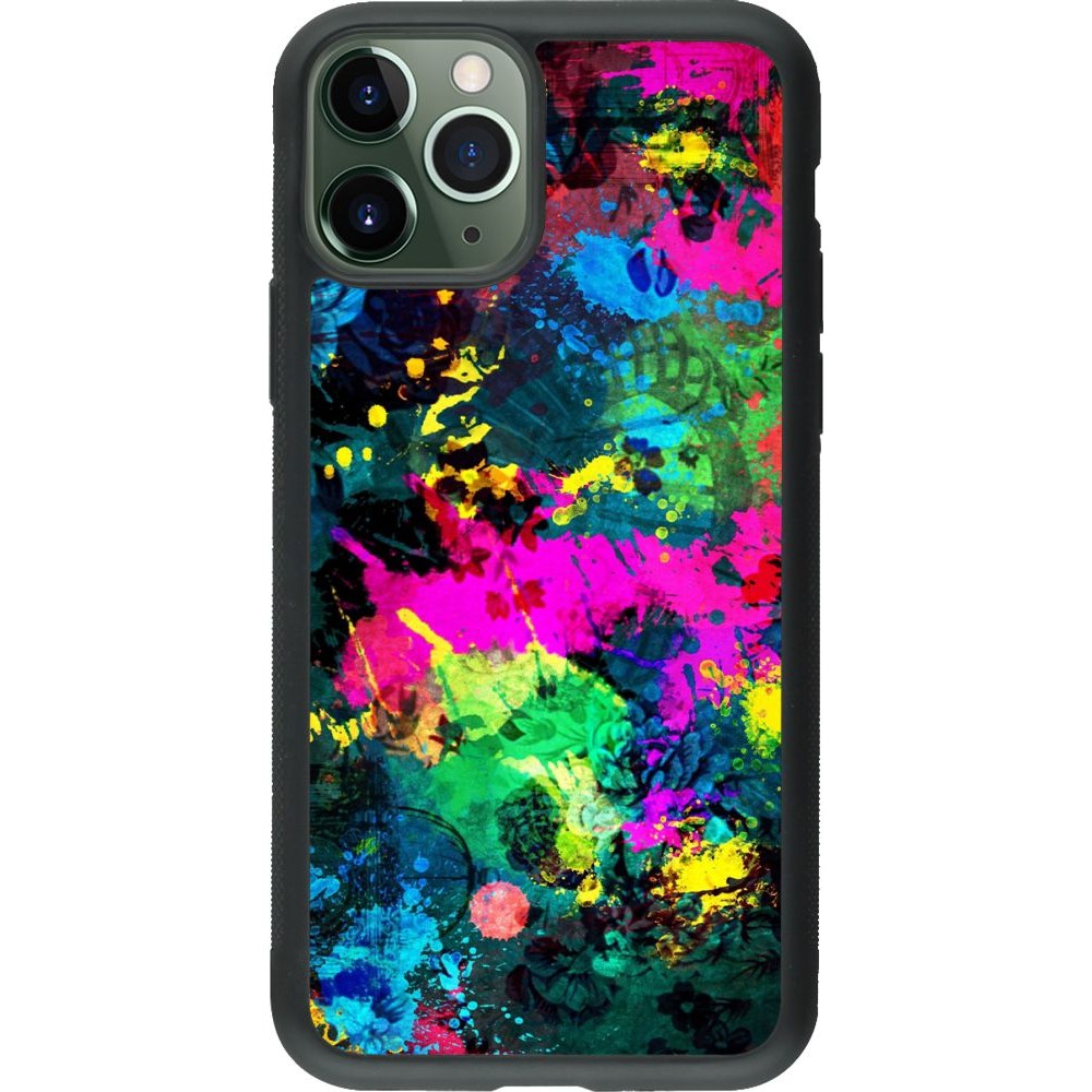 Hülle iPhone 11 Pro - Silikon schwarz splash paint