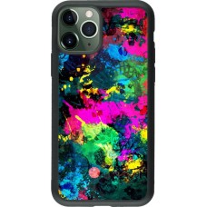 Coque iPhone 11 Pro - Silicone rigide noir splash paint