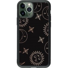 Coque iPhone 11 Pro - Silicone rigide noir Suns and Moons