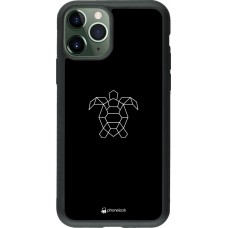 Hülle iPhone 11 Pro - Silikon schwarz Turtles lines on black