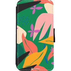 Coque iPhone 11 Pro - Wallet noir Abstract Jungle