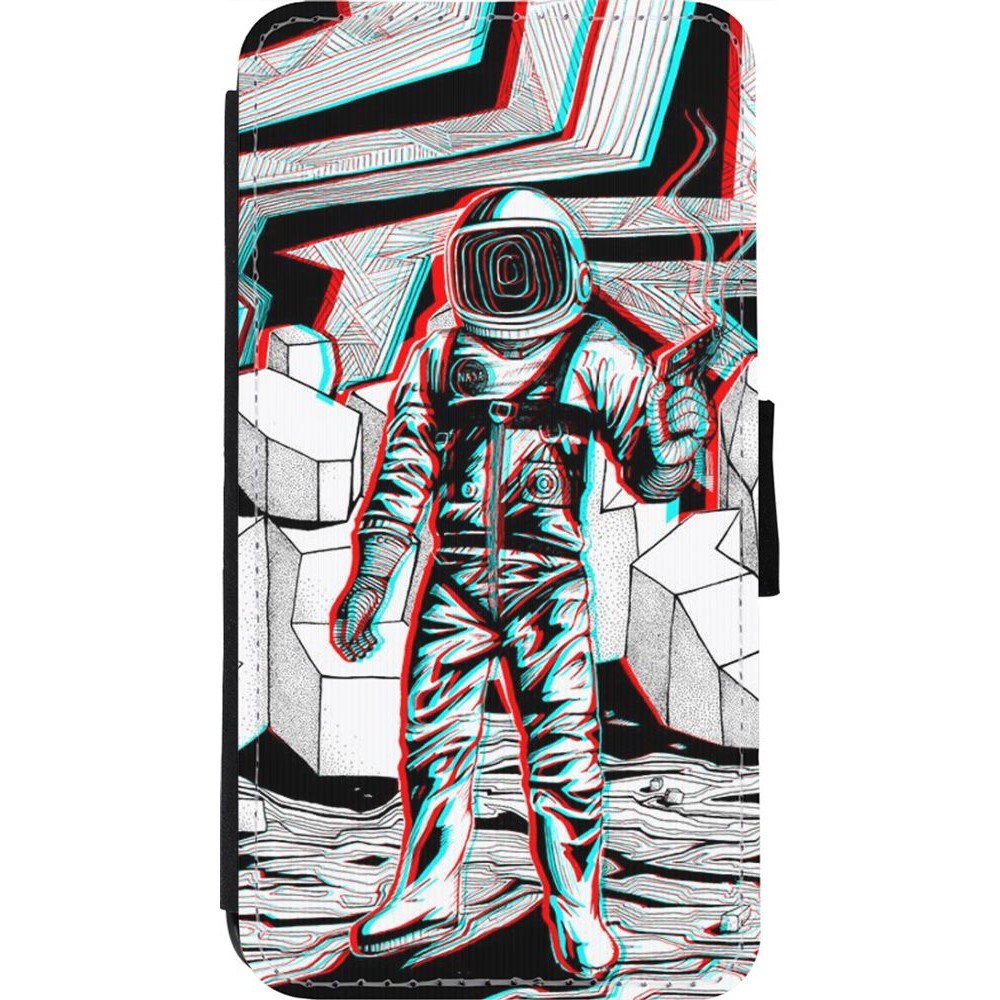 Coque iPhone 11 Pro - Wallet noir Anaglyph Astronaut
