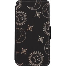 Hülle iPhone 11 Pro - Wallet schwarz Suns and Moons