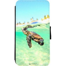 Coque iPhone 11 Pro - Wallet noir Turtle Underwater