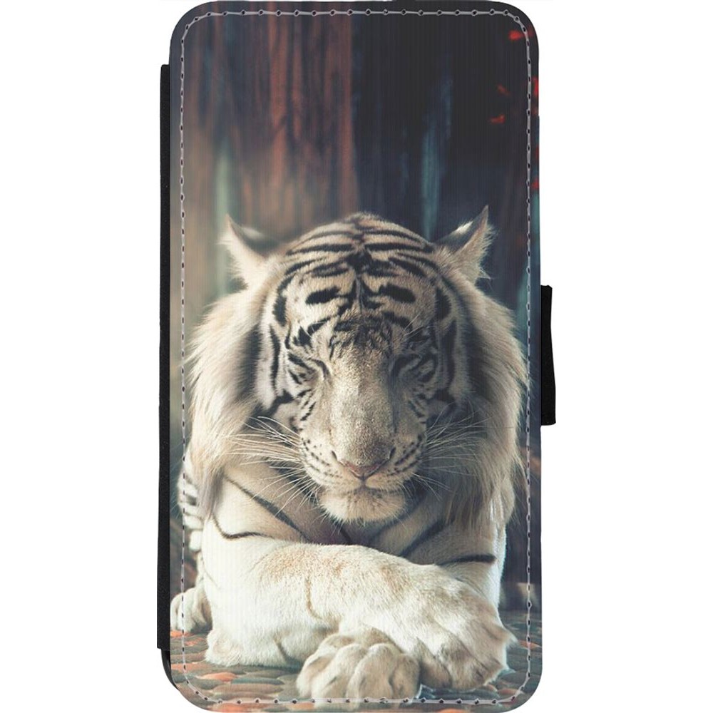 Coque iPhone 11 Pro - Wallet noir Zen Tiger