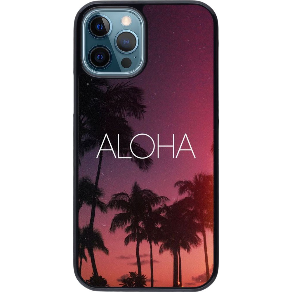 Hülle iPhone 12 / 12 Pro - Aloha Sunset Palms