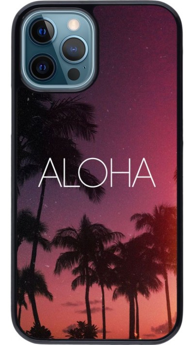 Hülle iPhone 12 / 12 Pro - Aloha Sunset Palms