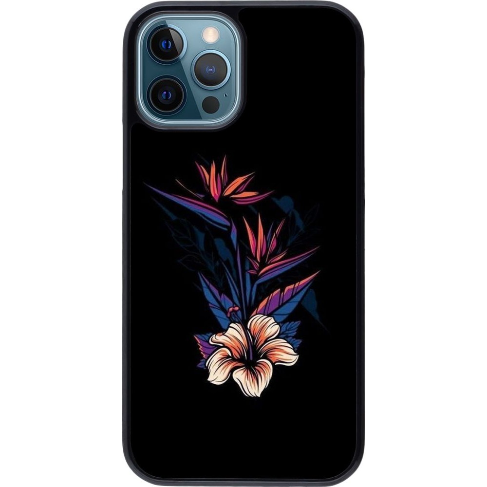 Coque iPhone 12 / 12 Pro - Dark Flowers