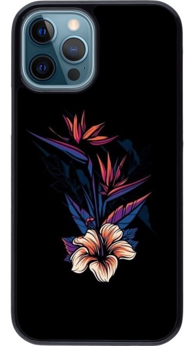 Hülle iPhone 12 / 12 Pro - Dark Flowers