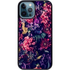 Coque iPhone 12 / 12 Pro - Flowers Dark