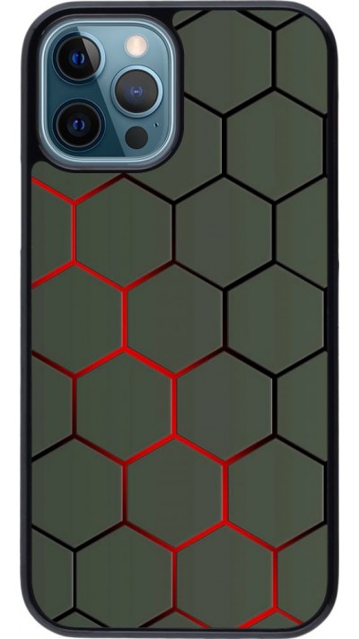 Coque iPhone 12 / 12 Pro - Geometric Line red