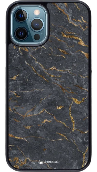 Coque iPhone 12 / 12 Pro - Grey Gold Marble